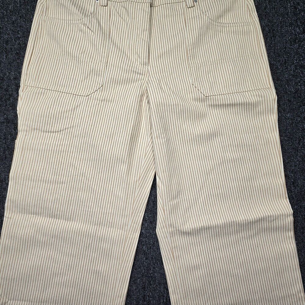Cali 1850 Womens Pants 11 Tan Brown Striped Wide Leg High Rise Boho Juniors - Picture 10 of 16